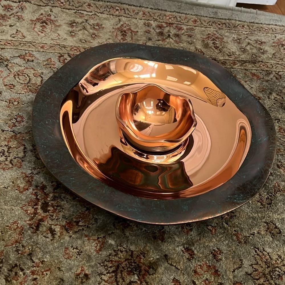 Nambe copper canyon chip and dip